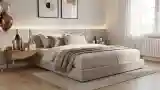 Scandinavian Bedroom with Wood and Fabric