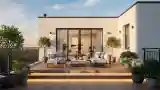 Minimalist Terrace with Wood and Light