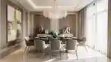 Opulent Dining Room with Crystal Chandelier