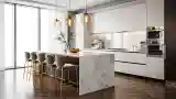 High-End Kitchen with Marble Island