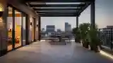Patio z cegłą i betonem