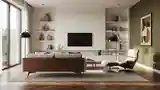 Elegant Living Room with Warm Wood Accents