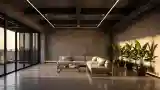 Łazienka betonowa z oświetleniem LED