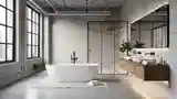 Łazienka Loft z Betonem i Drewnem