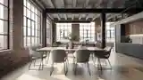 High Loft with Wooden Dining Table