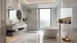 Minimalist Glamour Bathroom in Marble