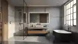 High-End Industrial Bathroom
