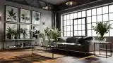 Industrial Artistry in Living Room