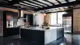 Industriальная Kuchnia z Cegłą i Stalą