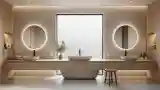 Luminous Bathroom with Stone