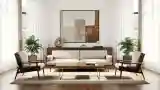 Scandinavian Lounge with Warm Wood and Neutral Textures