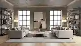 Concrete and Wood Living Room