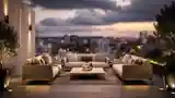 Wysoki terasowy salon glamour