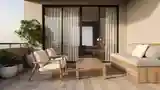 Japandi Terrace with Wood and Concrete