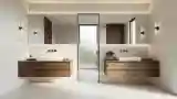 Elegance in Wood and Concrete Bathroom