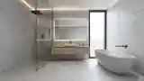 Minimalist Bathroom with Concrete Walls