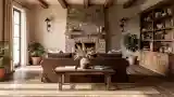 Cozy Rustic Living Room with Fireplace