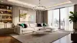 Glamour Living Room with Marble and Gold