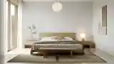Pokój senny w stylu japandi