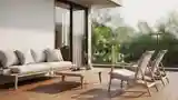 Japandi Terrace with Wood and Natural Textiles