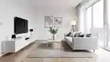 Bright Living Room with Wood and Silver Tones