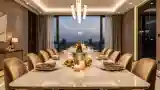 Modern Luxury Dining Room with Marble Top