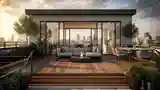 High-Rise Loft Terrace with Fire Pit
