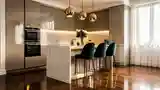 Kuchnia Glamour z Marmurem i Złotem
