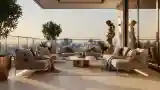 Glamour Terrace with Marble and Gold