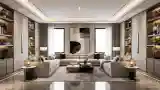 Luxury Lounge with Marble and Gold Accents