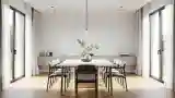 Minimalist Dining Room with Natural Textures