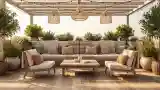 Zewnętrzny salon w stylu boho