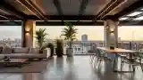 Concrete and Wood Terrace Lounge