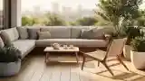 Wooden Terrace with City View