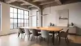 Loft Dining Room with Wood and Concrete