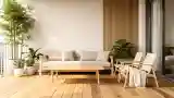 Terasa Japandi z Drewnem i Ziołami