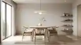 Elegancka Jadalnia z Drewnem i Naturalnymi Teksturami