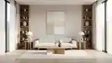 Living Room with Wood and Gray Elegance
