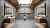 Luxury Bathroom with Concrete and Wood