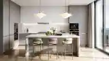 Elegant Kitchen in Marble and Gold