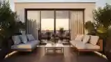 Sunset Terrace with Glass Doors