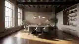 Loft Dining Room with Oak Table