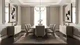 Dining Room with Elegant Paneling and Wood
