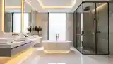 Lakoniczna łazienka w stylu glamour