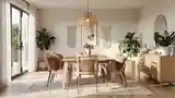 Luxurious Bohemian Dining Room with Natural Textures