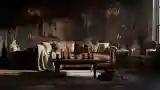 Luxurious Bohemian Living Room with Leather and Wood