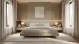 Serene Bedroom with Wood Accents