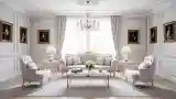 Classic Lounge with Velvet Sofa