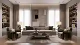 Luxury Living Room with Marble and Gold
