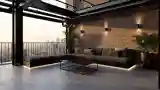 Sofa na tarasie z widokiem